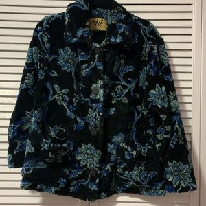 Vintage Floral Fleece Jacket